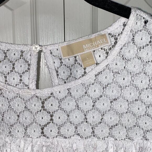 Michael Kors Lace Cold-Shoulder Ruffle Blouse - Picture 3 of 9